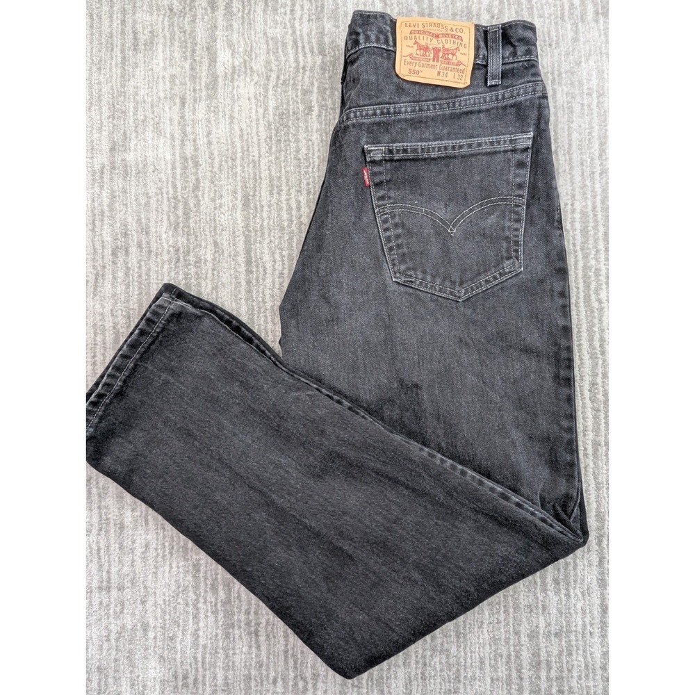 Vintage 90s Levi's 550 Jeans Men's 32x31 Black Relaxed Fit Red Tab Canada Made